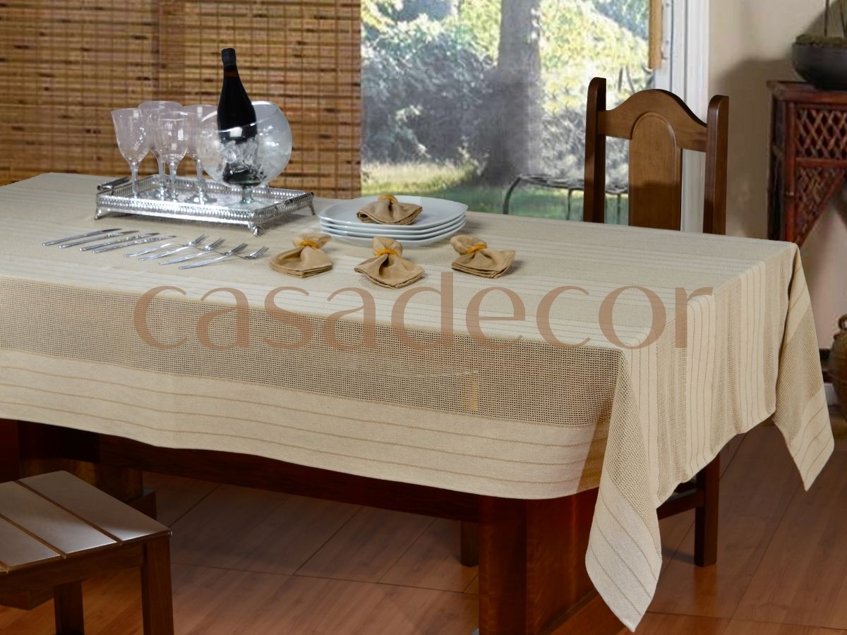 Toalha de Mesa Xadrez Vichy Colonial Marrom - Casadecor