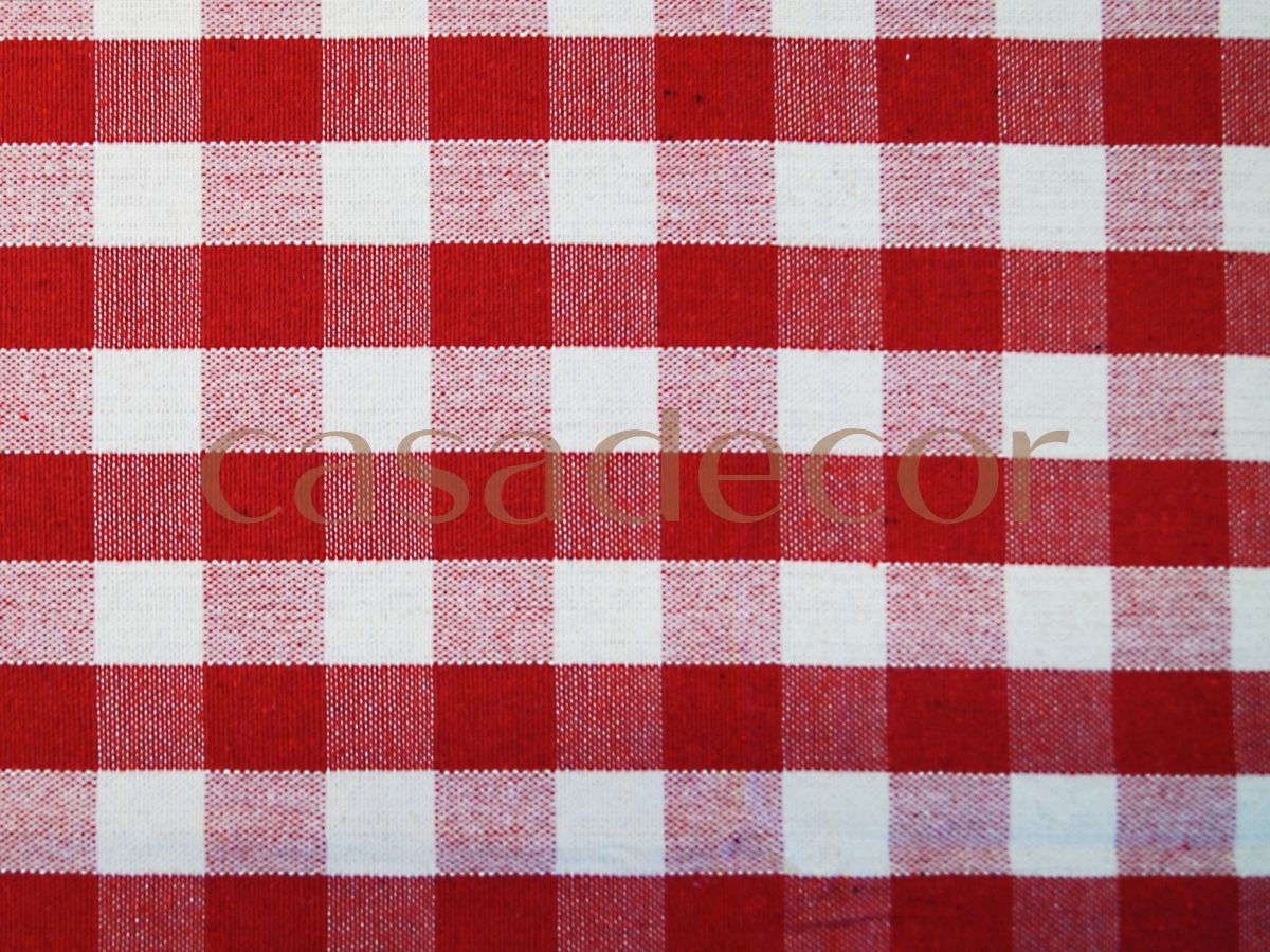 Toalha de Mesa Xadrez Vichy Vermelho. Tecido Jacquard Fácil de Lavar e  Secar (8 lugares (3m x 1,40m))