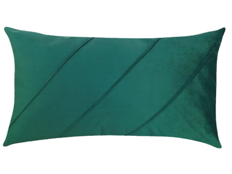 CAPA DE ALMOFADA VELUDO DRAPEADA CONCHA 35x55 VERDE