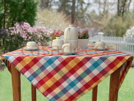 Toalha de Mesa Piquenique. Xadrez Vermelha em Tecido Nobre - Pomar  Decorações